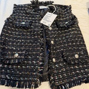 Berenice NWT Black Tweed Vest